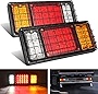 Nilight 2PCS Trailer Tail Light Kit 40 LED Running Brake Turn Signals Reverse Light Waterproof Tail Lights for 10-30V Truck Trailer RV UTV Camper Van Boat, 2 Years Warranty