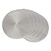 DII Round Braided/Woven, Indoor/Outdoor Placemat/Charger, Set of 6, Metallic Silver