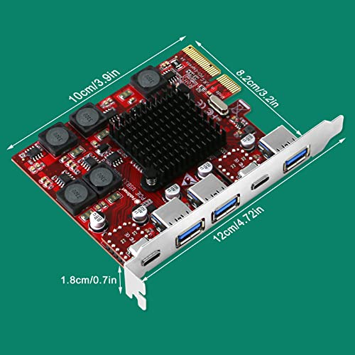 Febsmart 2X Usb-C & 3X Usb-A 10Gbps Ports Pcie Usb 3.1 Gen2 Card For Windows 11, 10, 8.X, 7(32/64Bit), Windows Server, Mac Os And Linux Desktop Pcs, Built In Self-Powered Technology (Fs-A3C2-Pro) #TOP7