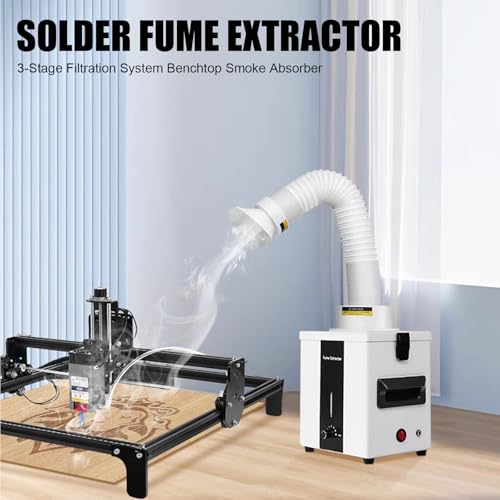 Lötrauchabsaugung,Lötrauchabsorber,50-W-Rauchreiniger Lasergravurmaschinen,3-Stufen-Filter, Smoke Absorber Purifier Dunstabzugshaube für Lasergravierer