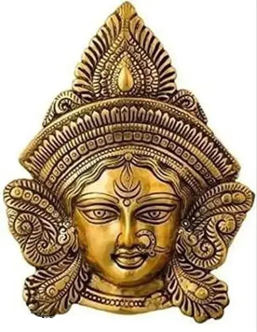 Maa Durga Face Wall Hanging Sculpture - Divine Decorative Showpie...