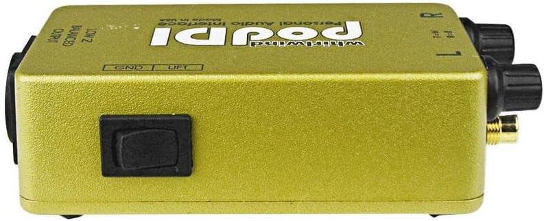 Whirlwind PodDI 1-channel passive iPod/iPhone direct box, XLR/RCA/auxiliary connectivity, yellow/black