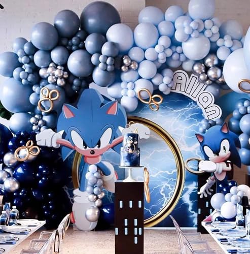 Image of KALOR 12 Inch Retro Mist Blue Balloons, 50 Pcs Latex Helium Balloons for Kid's Birthday Party, Baby Shower, Wedding, Graduate Party Decorations