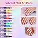 12 Colors Nail Art Pens Set Nail Art Markers Polish Pen for DIY Drawing Painting Waterproof and Quick-drying Nail Art Design Manicure Tools for Christmas Beauty (1 set)