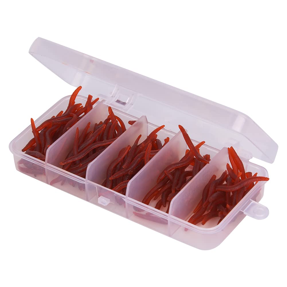 Soft Silicone Life Faith Mask Fishing Attracts to Catch Fish in Different Water 150 Pcs Pinkredlight Yellowyellow/5 Colors Mixed Grub Grazes (Red)