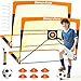 Dimples Excel Soccer Goal Pop up Soccer Goal Backyard for Kids Mini Soccer Goal Portable Foldable Football Goal Net Garden Indoor Outdoor, 2 Set