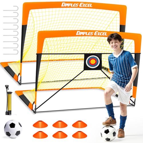 Dimples Excel Soccer Goals Kids Net for Backyard 7x5, 5x3.6,...