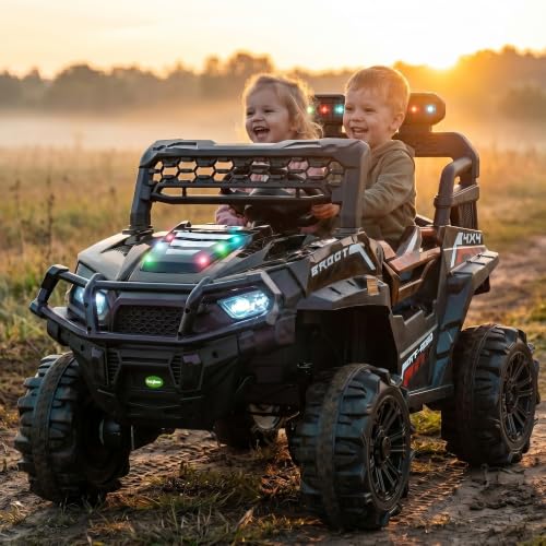 Image of Baybee Broot Electric Car for Kids with Parental Control | Baby Battery Operated Ride On Toy Car with 4x4 Motor, RGB Lights, Music & Swing Mode | Rechargeable Battery Car for Kids 2-6 Years (Black)