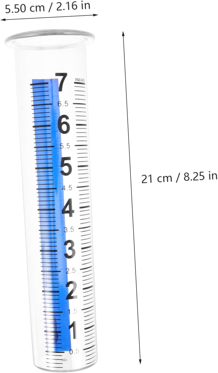 Milisten 8pcs Transparent Rain Gauge Rain Measuring Tool for Garden Lawn Accurate and Practical Measure Tools with Scale for Outdoor Use