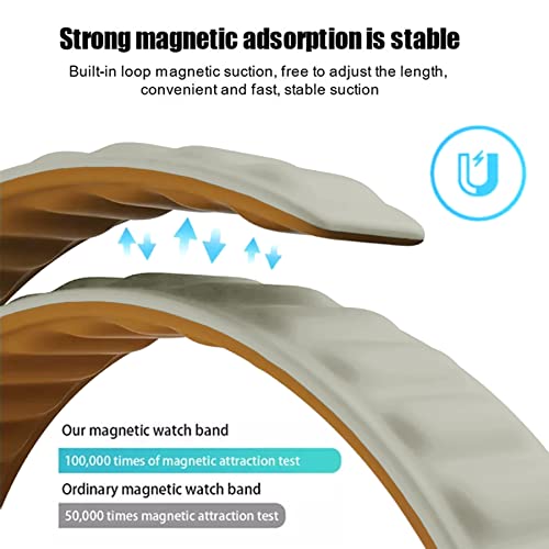 Image of ACM Watch Strap Magnetic Silicone Loop Compatible with Universal 22mm Size Replacement Strap Smartwatch Luxury Band White