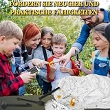 Zestaw do wykopalisk bursztynu dla dzieci w wieku od 6, 7, 8, 9, 10, 11, 12 lat, zestaw do wykopu skamieniałości dla dzieci z 7 sztucznymi skamielinami owadów i akcesoriami do wykopalisk, kamienie