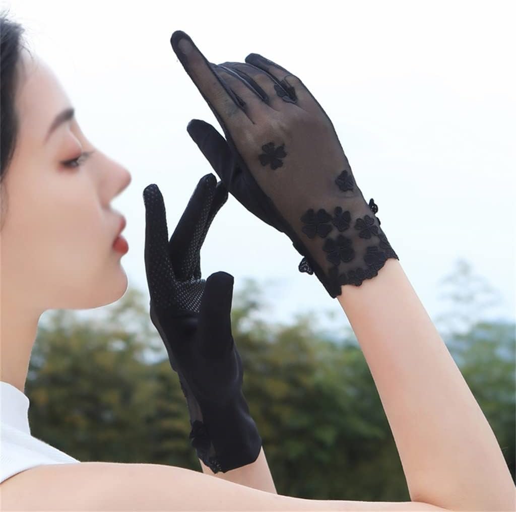 Half Finger Gloves Women's Thin Driving Flip Elastic Dinner Lace Wedding Dress Ice Silk