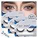 BEPHOLAN 3 Pairs False Eyelashes Synthetic Fiber Material| 3D Mink Lashes| Cat Eyes Look| Reusable| 100% Handmade & Cruelty-Free| XMZ24