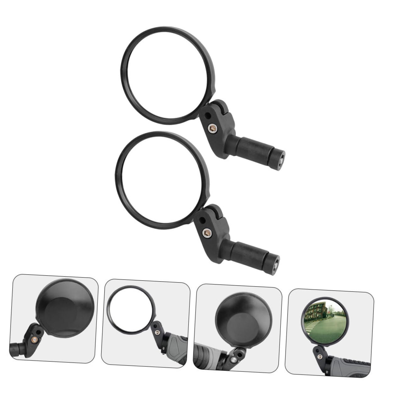 2 Ensembles Rétroviseurs De Vélo Convexes Réglables Pour Guidon Accessoires Pour Vélo Électrique Installation Facile Rapide 2 Pièces * 2