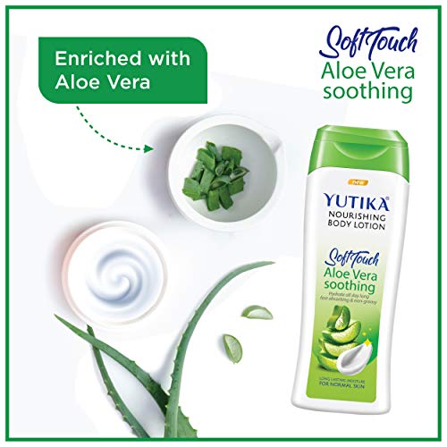 Image of Yuthika Soft Touch Body Lotion - Cocoa Nourishing, Almond Intensive, Aloe Vera Soothing | 300ML Each | Fast Absorbing, Non-Greasy, Long-Lasting Moisture