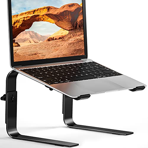 BONTEC Support Ordinateur Portable Ergonomique, Support PC Portable Réglable en Hauteur, Laptop Stand Compatible avec la Plupart des Ordinateurs Portables de 10 à 17 Pouces, Noir Sidéral