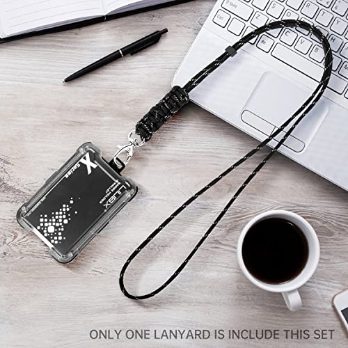 Liugx Id Badge Holder With Lanyard, Paracord Braided Lanyard, Adjustable Length, Heavy Duty Neck Lanyard Keychain With Metal Clip Key Ring For Phone Wallet Key For Men Women Teacher #TOP3