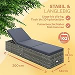Casaria Sonnenliege mit Klapptisch und Auflage