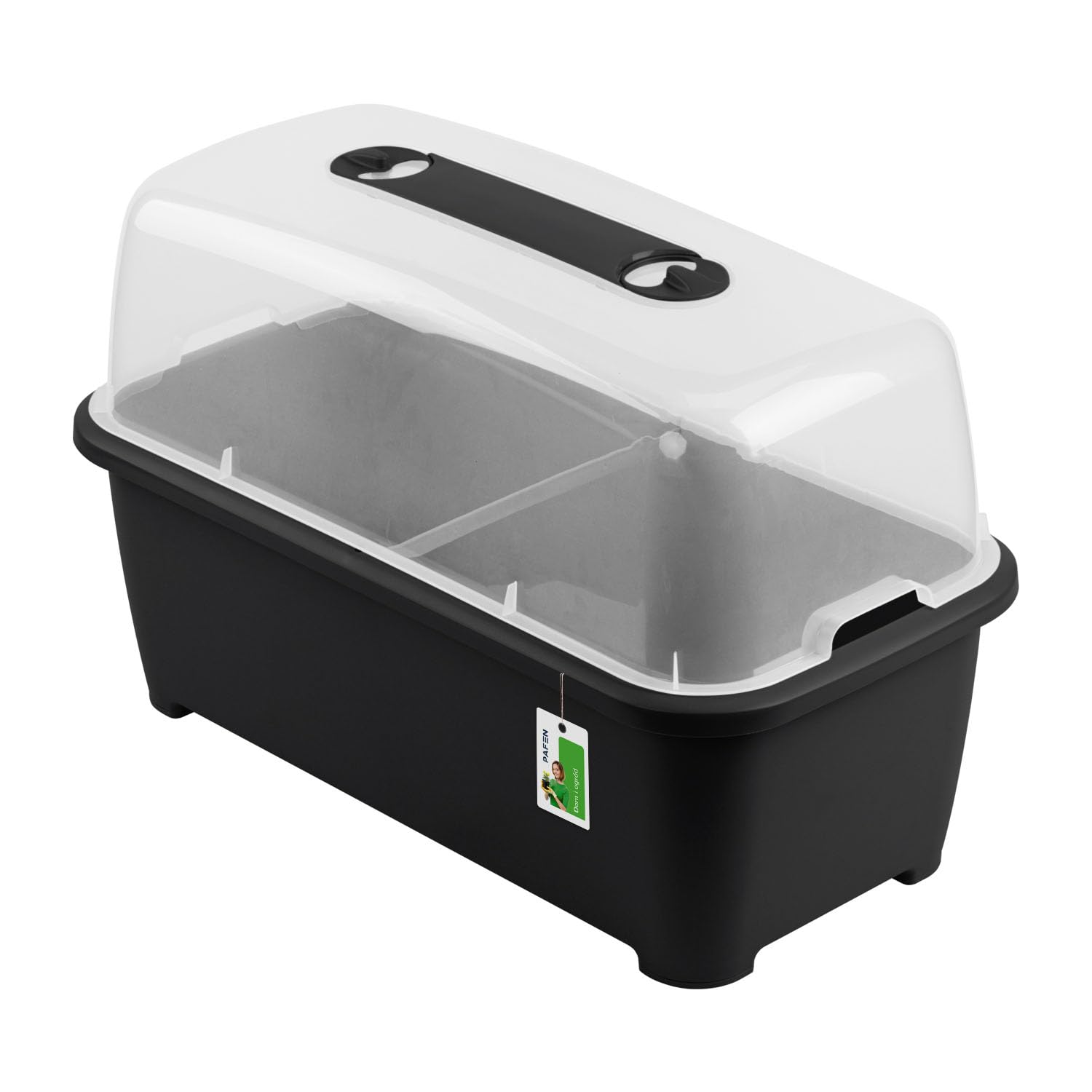 PAFEN Gewächshaus 52l für Balkon und Garten – 76 x 38 x 79cm - Mini Zimmergewächshaus mit Belüftung – Anzuchtkasten für Kräuter, Gemüse & Pflanzen, Anthrazit