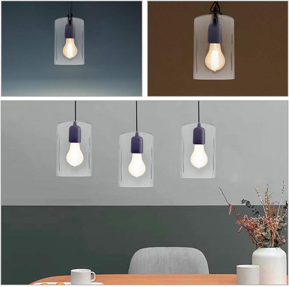 3pcs Pattern Glass Lamp Shades for Pendant Lighting Elegant Replacement Shades for Light Fixtures High Light Transmission for Home Decor