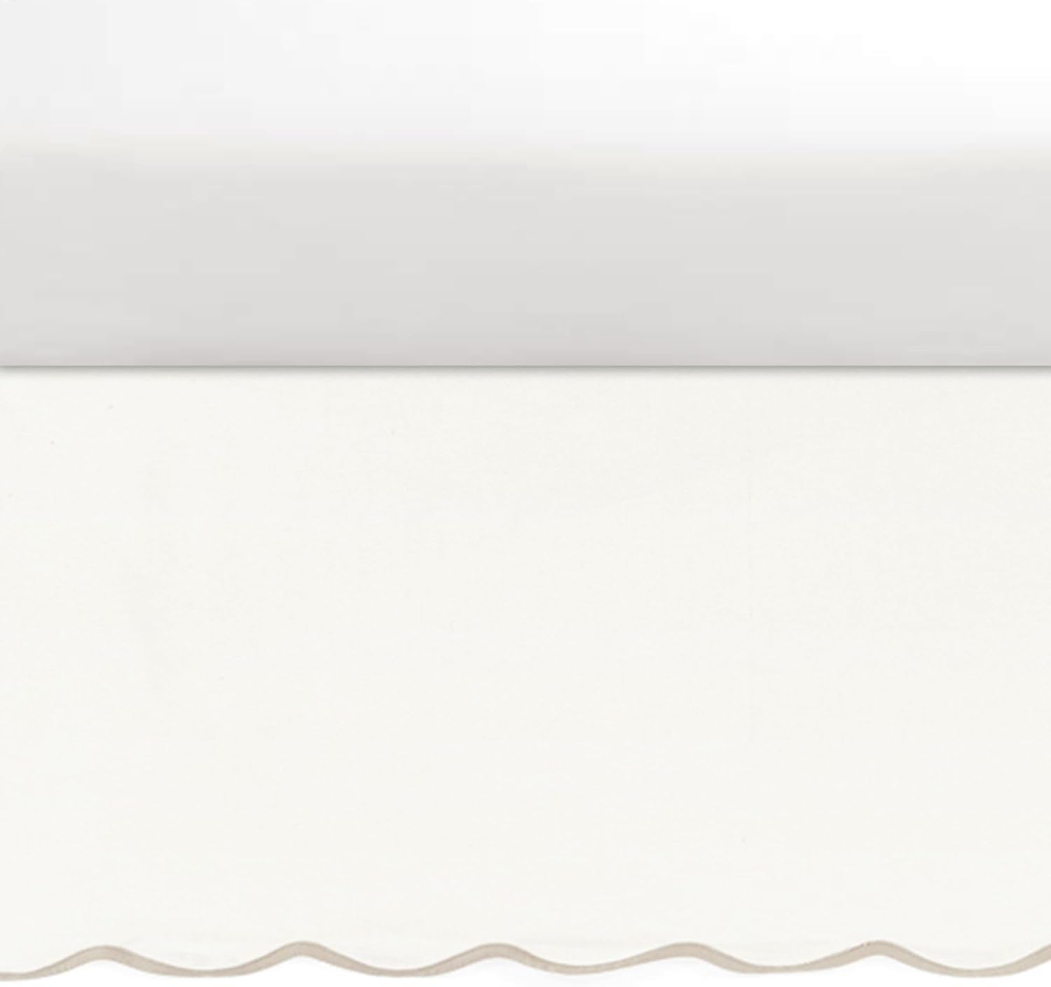 Lush Decor Coastal Chic Scalloped Edge Baby Crib Skirt Single 28" W x 52" L +16" Drop Neutral - White Crib Skirt - Baby Essentials - Coastal Nursery Decor