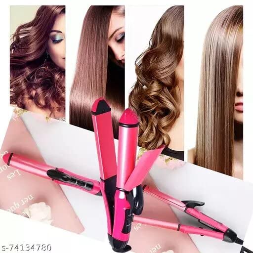 Arzet NHC-2009 Hair Straightener and Curler 2 in 1, Ceramic Plate, Quick Heat Up 180°C, Dual Function Flat Iron for Fine Hair, 360° Swivel Cord,(Pink) - Image 6