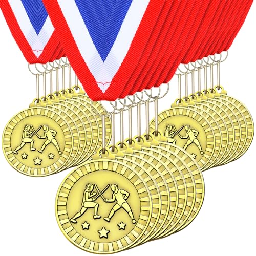 Remuuly 20/30 Pcs Gold Awards Medals Metal Trophy, 30 Pcs, Fencing