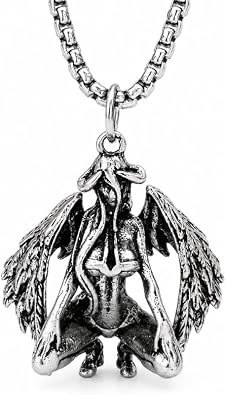 Succubus Necklace,Creative Design Sexy Succubus Pendant Necklace,Retro Punk Sexy Devil Angel Wings Pendant Necklace, for Women Men Gift