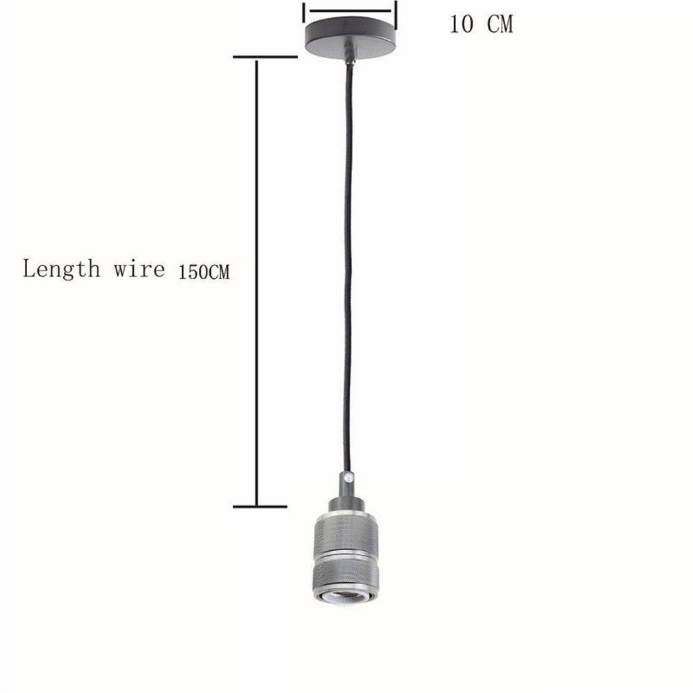 E27 Lustre Suspension Vintage Retro Culot de Lampe Edison Antique 110-250V Adaptateur de Douille Cuivre avec Câble de 1.5m
