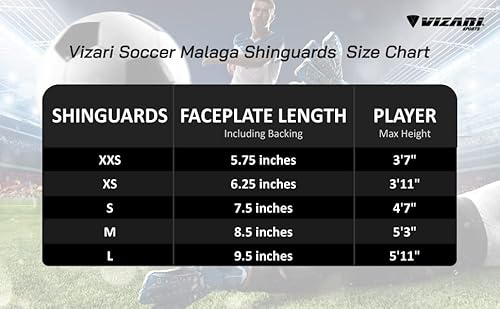 Vizari Malaga Soccer Shin Guard For Kids| Youth Soccer Shin Guard | Lightweight And Breathable Child Calf Protective Gear Soccer Equipment | Black/White | Xx- Small #TOP4