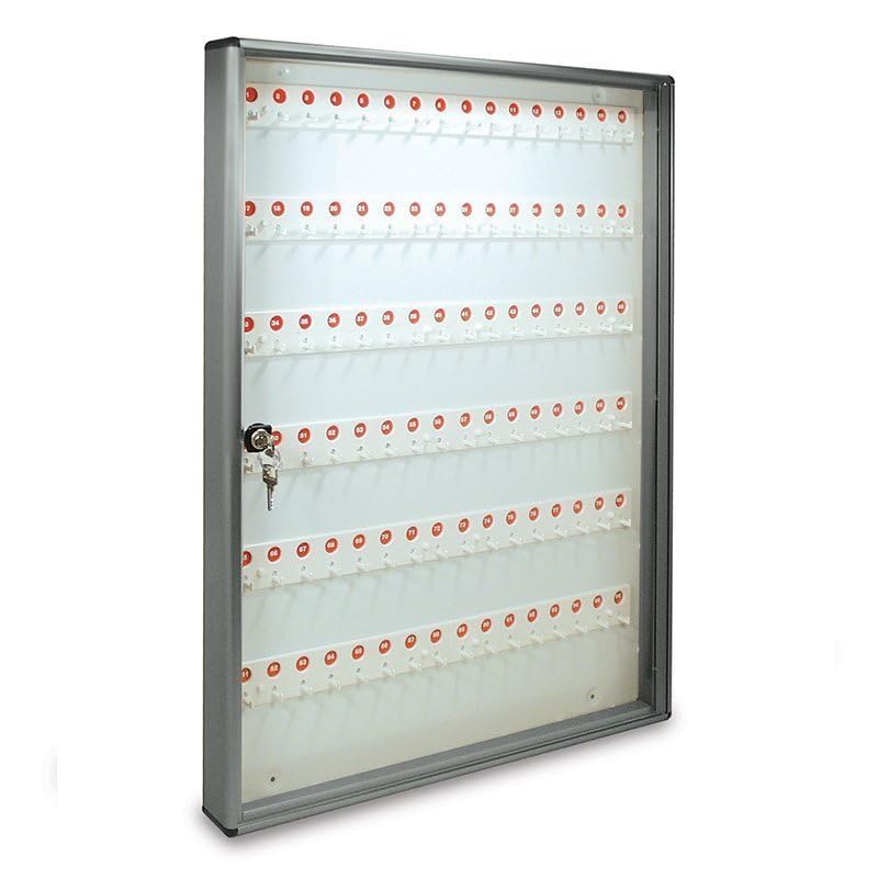 ALUBOX Bacheca Portachiavi Da Parete In Alluminio 30X5X14 Cm Porta Chiavi Da Muro Per Casa Per Interno O Esterno Protetto Made In Italy Cassetta Appendi Chiavi A Muro Con 96 Ganci Numerati