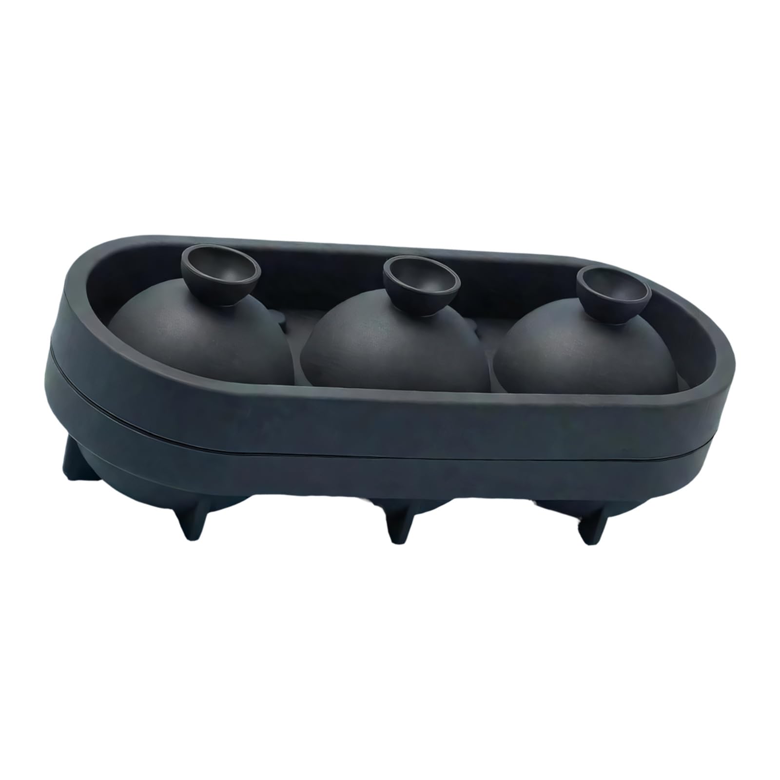 Whoasyst 3 Cavities Tennis Ball Silicone Ice Tray Multipurpose Ice Maker Mold Food Safe Silicone for Cocktails Freezing Drinks Drink Molds
