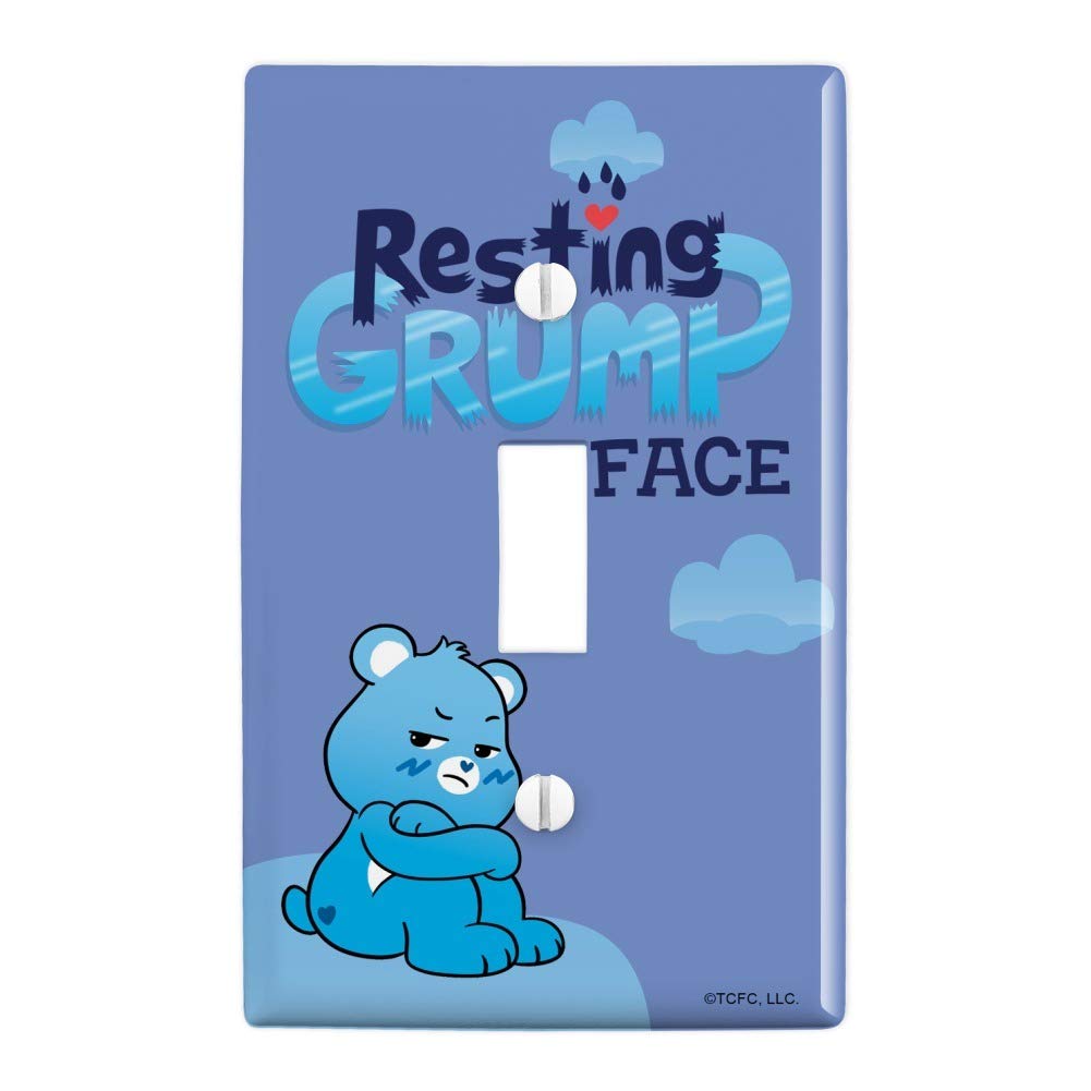 GRAPHICS & MORE Care Bears: Unlock The Magic Resting Grump Face Plastic Wall Decor Toggle Light Switch Plate Cover