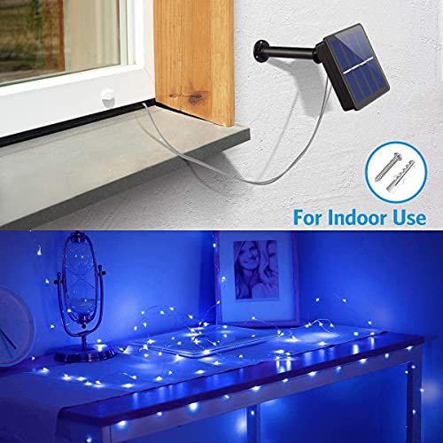 Lezonic Solar Fairy Tree Lights Outdoor,240Led Solar Lights Outdoor Waterproof 26M/85Ft 8 Modes Outdoor Copper Wire Solar Fairy Lights Patio Decor Lights,Yard,Porch Hanging Lights(Blue) #TOP4