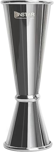Jigger para bartending, jigger de cóctel profesional japonés de acero inoxidable 304 de alta calidad y resistente, 2 onzas y 1 onza con dimensiones