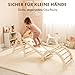 Goodevas 5-in-1 Montessori Klettergerüst Indoor aus Holz mit Rutsche – Kletterdreieck Montessori für Kinder ab 1 Jahr, Indoor Spielplatz Baby Kletterset, Indoor Kletterspielzeug Dreieck