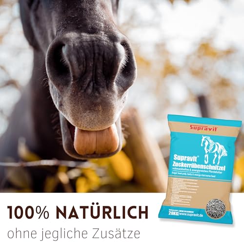 Supravit Rübenschnitzel 20kg | schmackhaftes & energiereiches Pferdefutter | Zuckerrübenschnitzel für Pferde I hoher Anteil an Pektinen für eine gesunde Darmflora I Ideal für Sportpferde geeignet