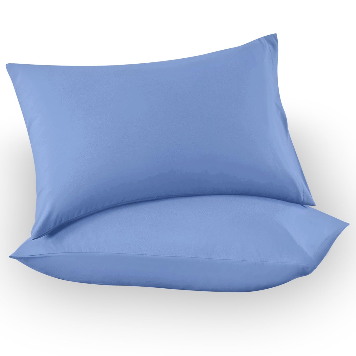 GC GAVENO CAVAILIA Microfiber Pillow Cases 2 Pack - Plain Dyed Housewife Pillowcases - Sky Blue