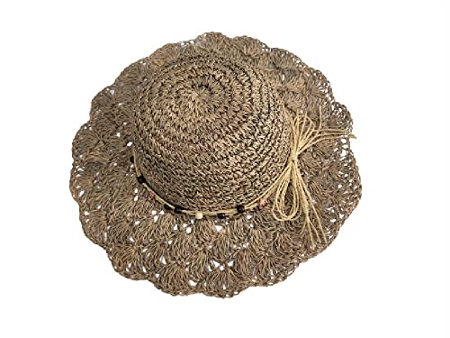 Chapeau paille naturelle cérémonie femme taille unique FALDA LARGA d'Italie