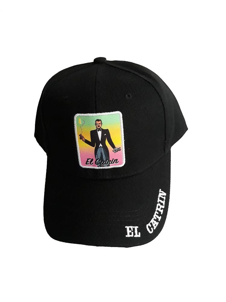 El Catrin Mexican Lottery Baseball Cap Hat Embroidered & Printed - Black Color - Free USA Shipping (LotCap11) *