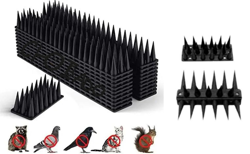 CHOIBANDO (Pack of 10) Bird Spikes with Double Tape Spikes for AC/Balcony/Railing/Balustrades Protect Windows Against Pigeons for Childrens Safety (Black) (B0DDXS6QBW) Amazon Price History, Amazon Price Tracker