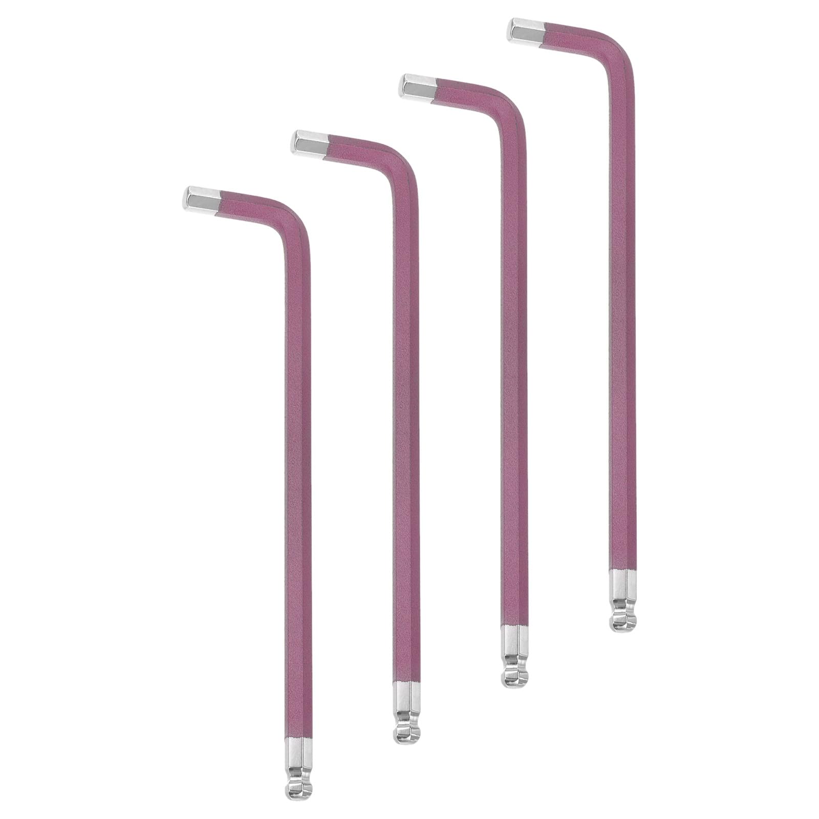 HARFINGTON 4pcs Ball End Hex Key Wrench 5/16" S2 Steel L-Shape Long Arm Hexagon SAE Wrenches Repairing Tool for Home Repair