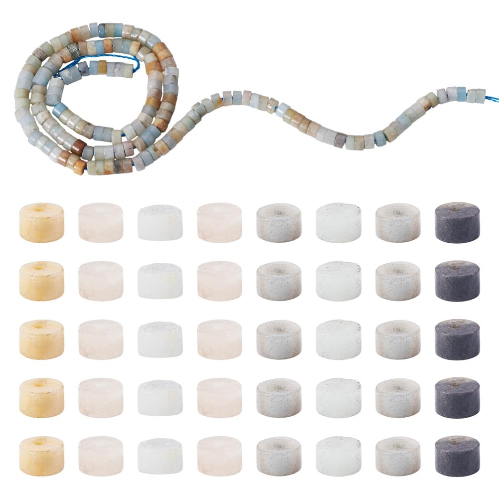 Perles en amazonite naturelle ronde plate Beadthoven pour création bijoux DIY 4mm