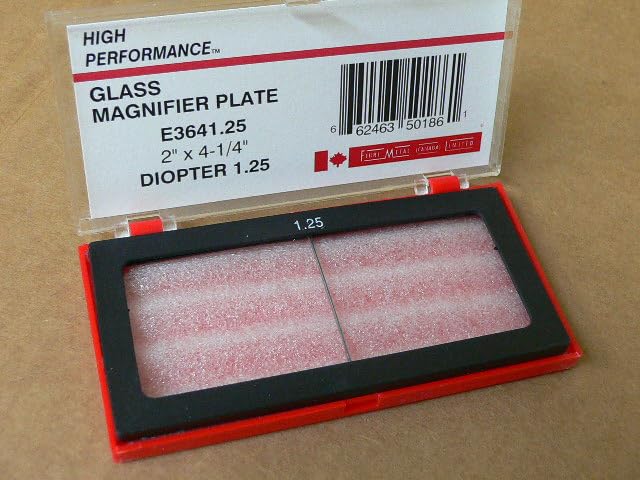 North Safety Glass Magnifier Plate E3641.25 2 X 4.25 Diopter 1.25