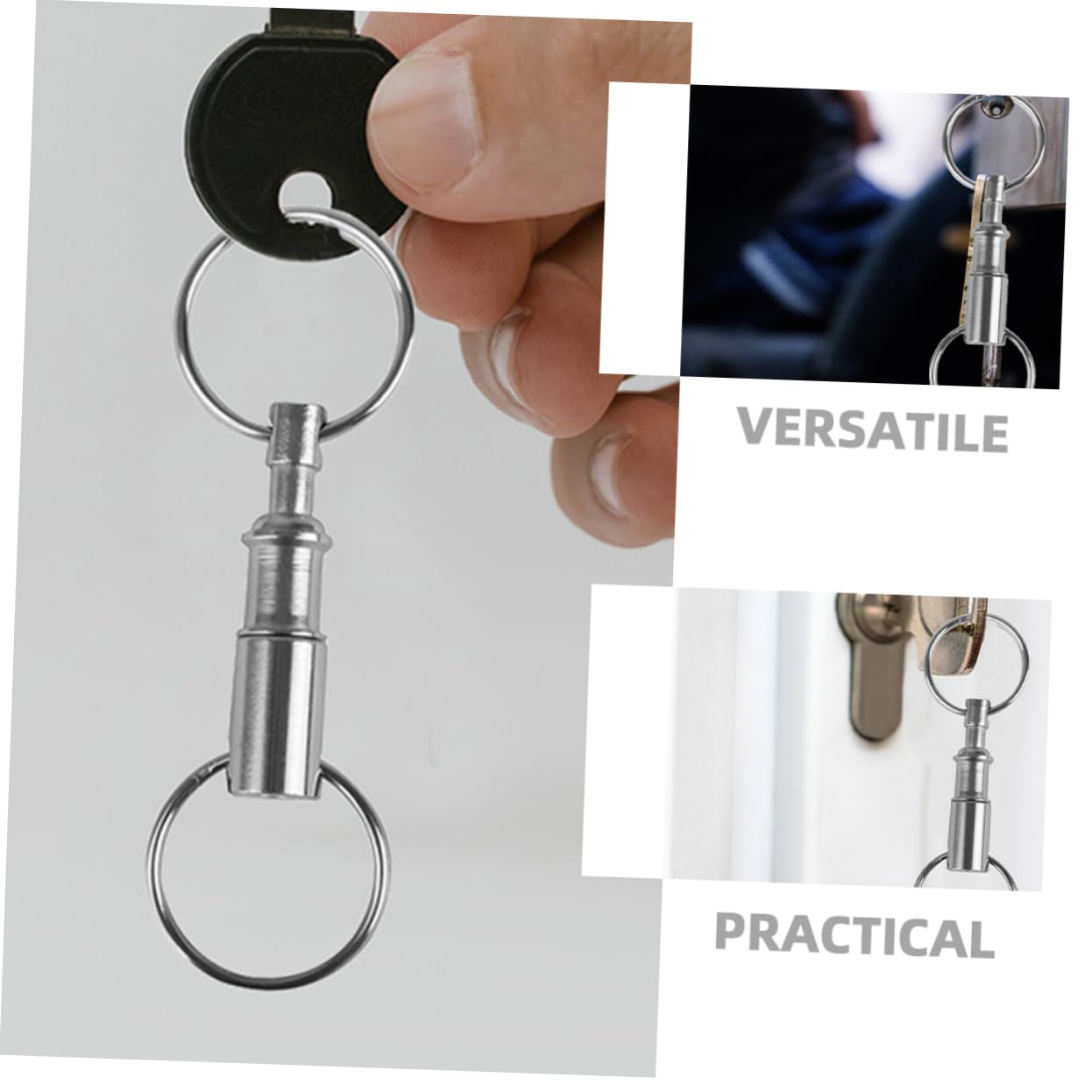 ifundom Portachiavi Sgancio Rapido con Design Doppio Accessorio per Borse E Chiavi Facile Utilizzare E E Decorativo per Occasione 4