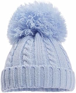Tillfield Baby,Clothing,Baby Boys 0-24m,Accessories,Hats & Caps Tillfield Soft Touch Blue Baby Boy Girl Unisex Cable Knitted Winter Woolly Hat with Pom Pom (Newborn to 12 Months)