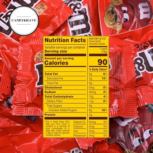 M n M's Peanut Butter Milk Chocolate Candy - 2 lbs Bulk Pack - Individually Wrapped Fun Size Candy for Freshness - Colorful Delicious Sweets for Kids, Adults, Pantry, Office & Birthdays