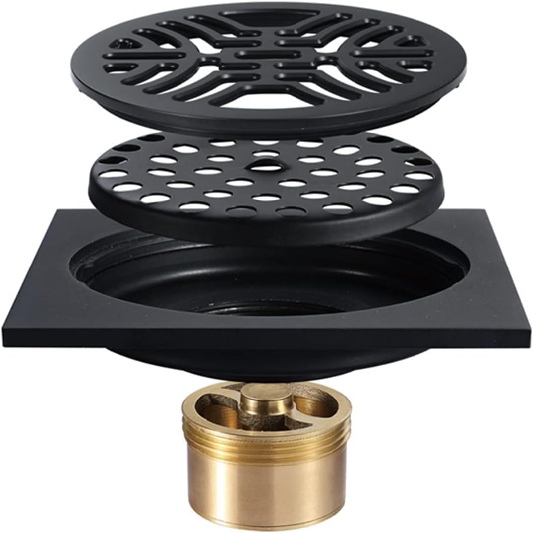 Drains Bathroom Sink Bathtub Accessories Brass Matte Black Square Style Floor Drainer Waste Bathroom Shower Drain