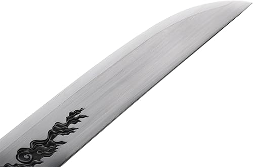 Miniatura 9 de Hoja de crisantemo japonesa real hecha a mano tanto corta katana samurái real de 13 pulgadas 1065 hoja de acero de resorte de acero de espiga