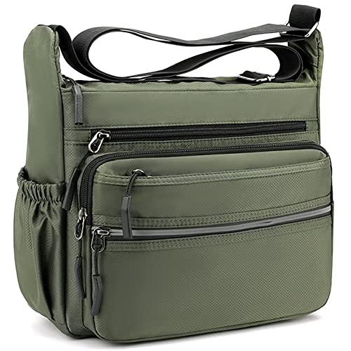 Mudono Messenger Bag for Men Nylon Waterproof Shoulder Bag Multi-pocket Crossbody Bag Daily Travel Bag Lightweight Satchel